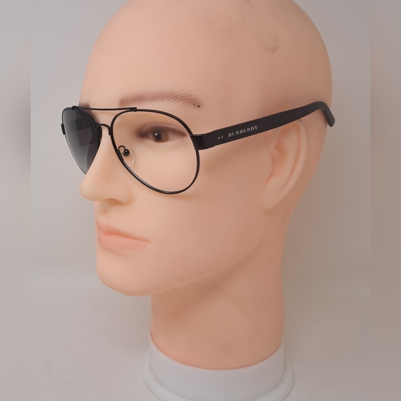 Burberry Men's Aviator Sunglasses Frames Only Pilot Black Metal B3086 59-15-140 - Picture 6 of 15